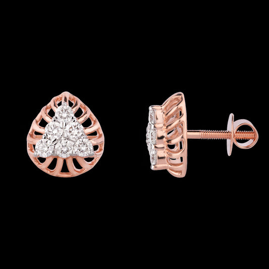 18K Rose Gold Diamond Earrings - 0.524ct VS-GH