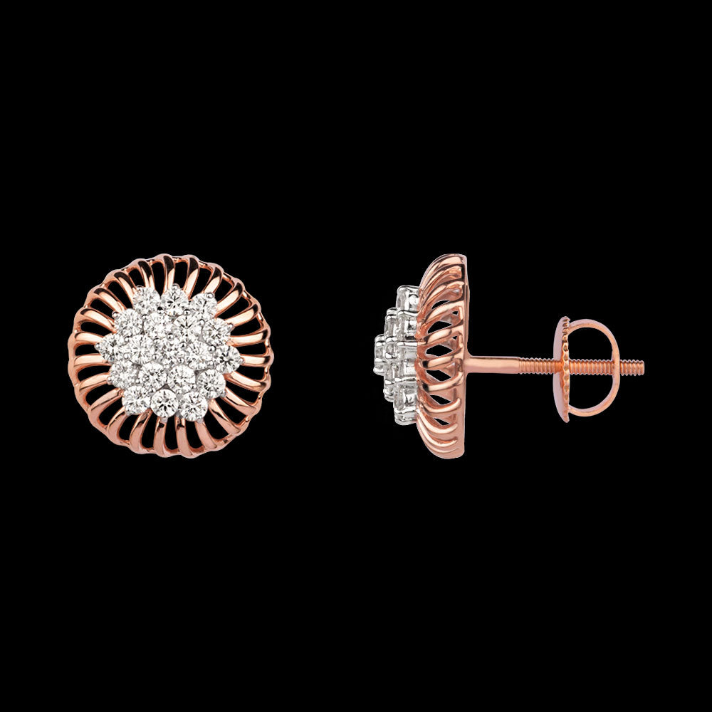 14K Rose Gold Diamond Earrings - 1.115ct VVS-VS-IJ