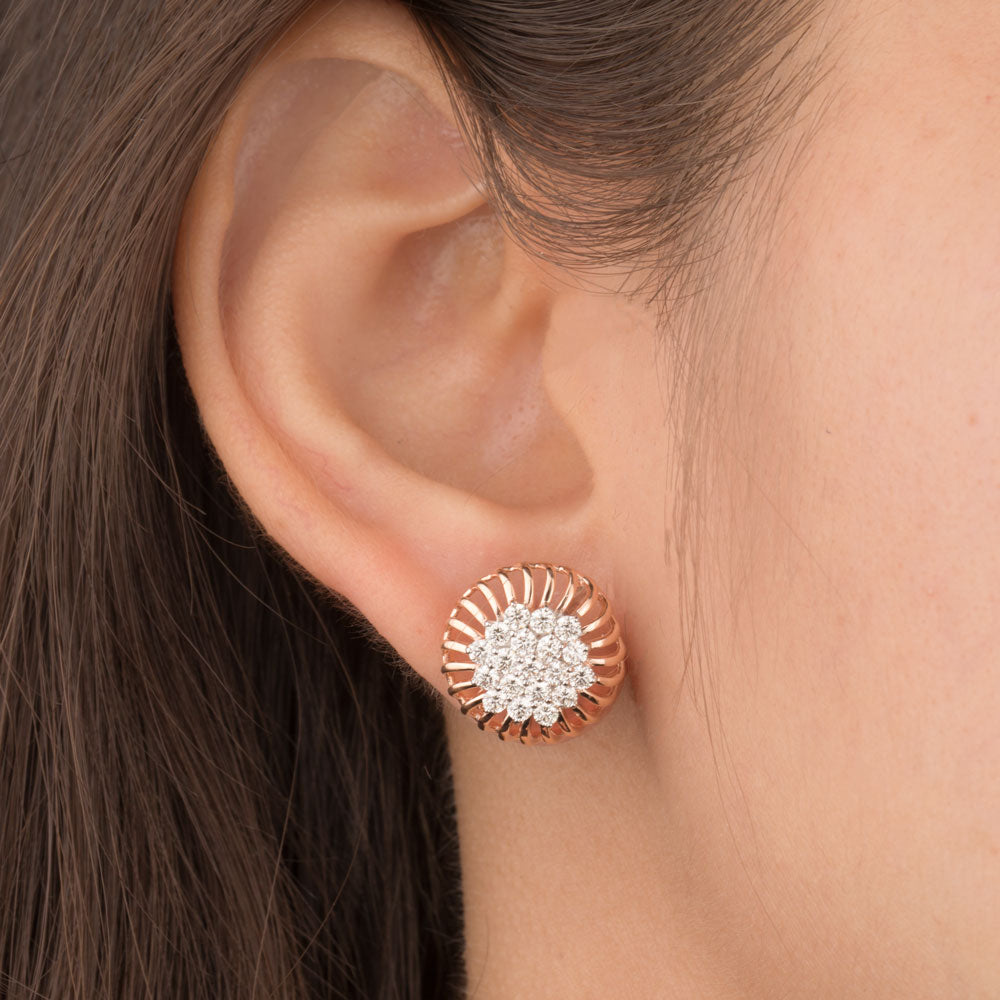 14K Rose Gold Diamond Earrings - 1.115ct VVS-VS-IJ