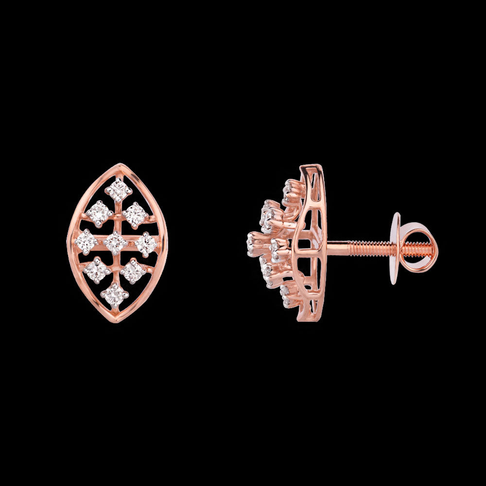 18K Rose Gold Diamond Earrings - 0.36ct VS-GH