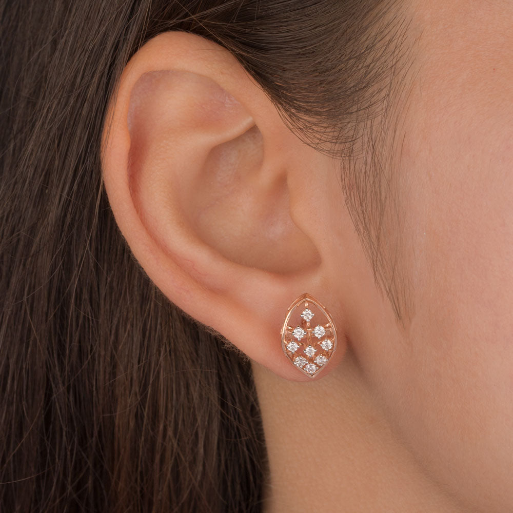 18K Rose Gold Diamond Earrings - 0.36ct VS-GH