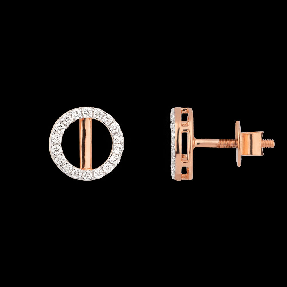 18K Rose Gold Diamond Earrings - 0.259ct VS-SI-FG
