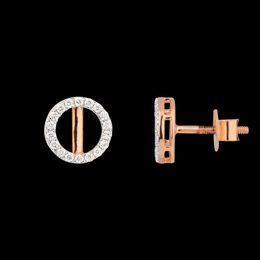 18K Rose Gold Diamond Earrings - 0.259ct VS-SI-FG