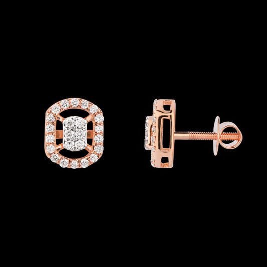 18K Rose Gold Diamond Earrings - 0.299ct VS-SI-FG