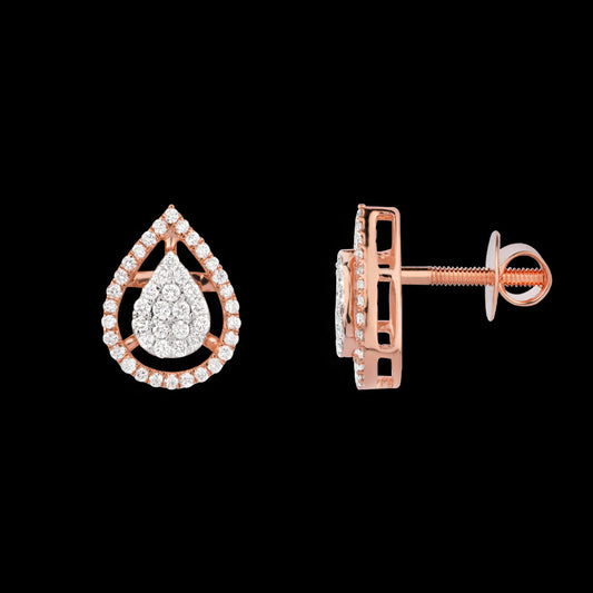 18K Rose Gold Diamond Earrings - 0.66ct VVS-VS-EF