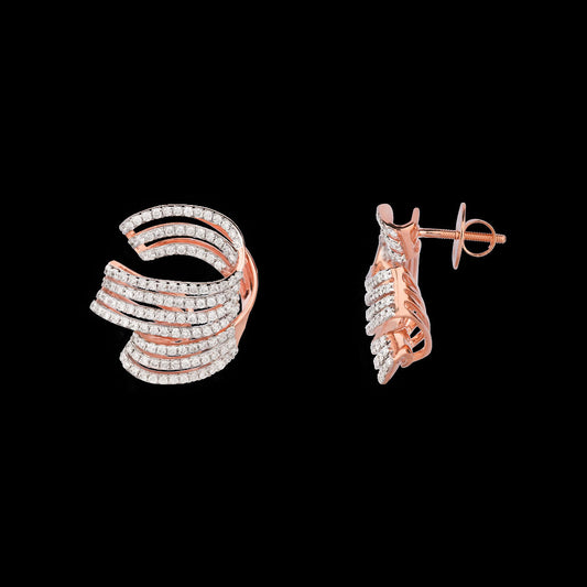 18K Rose Gold Diamond Earrings - 1.59ct VS-SI-FG