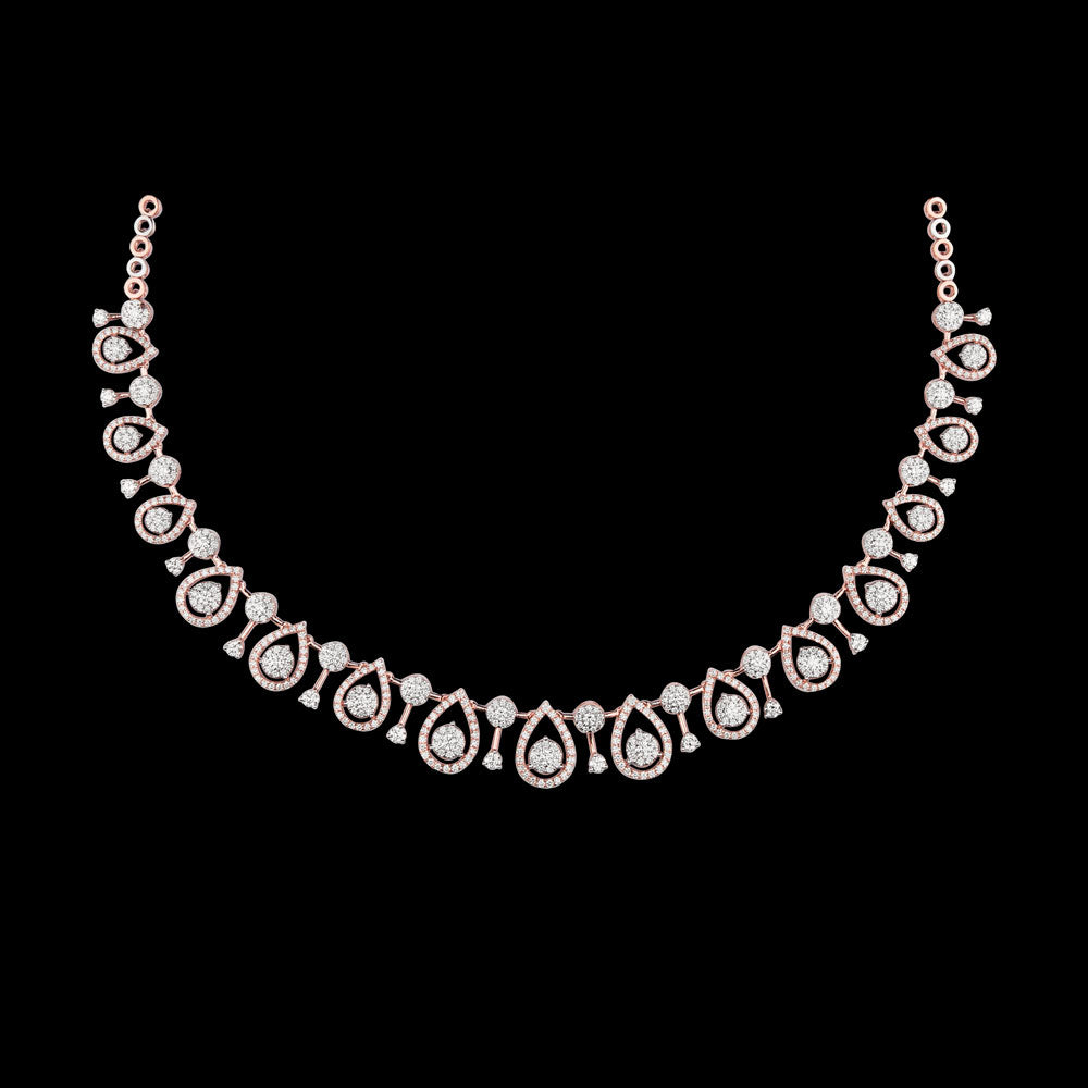 18K Rose Gold Diamond Necklace - 5.62ct VVS-VS-HI