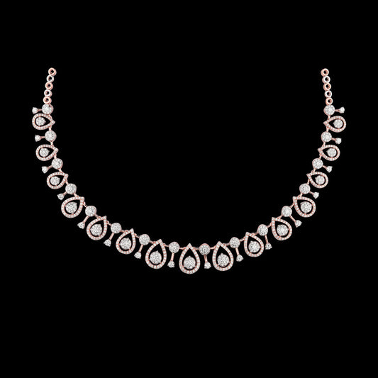 18K Rose Gold Diamond Necklace - 5.62ct VVS-VS-HI