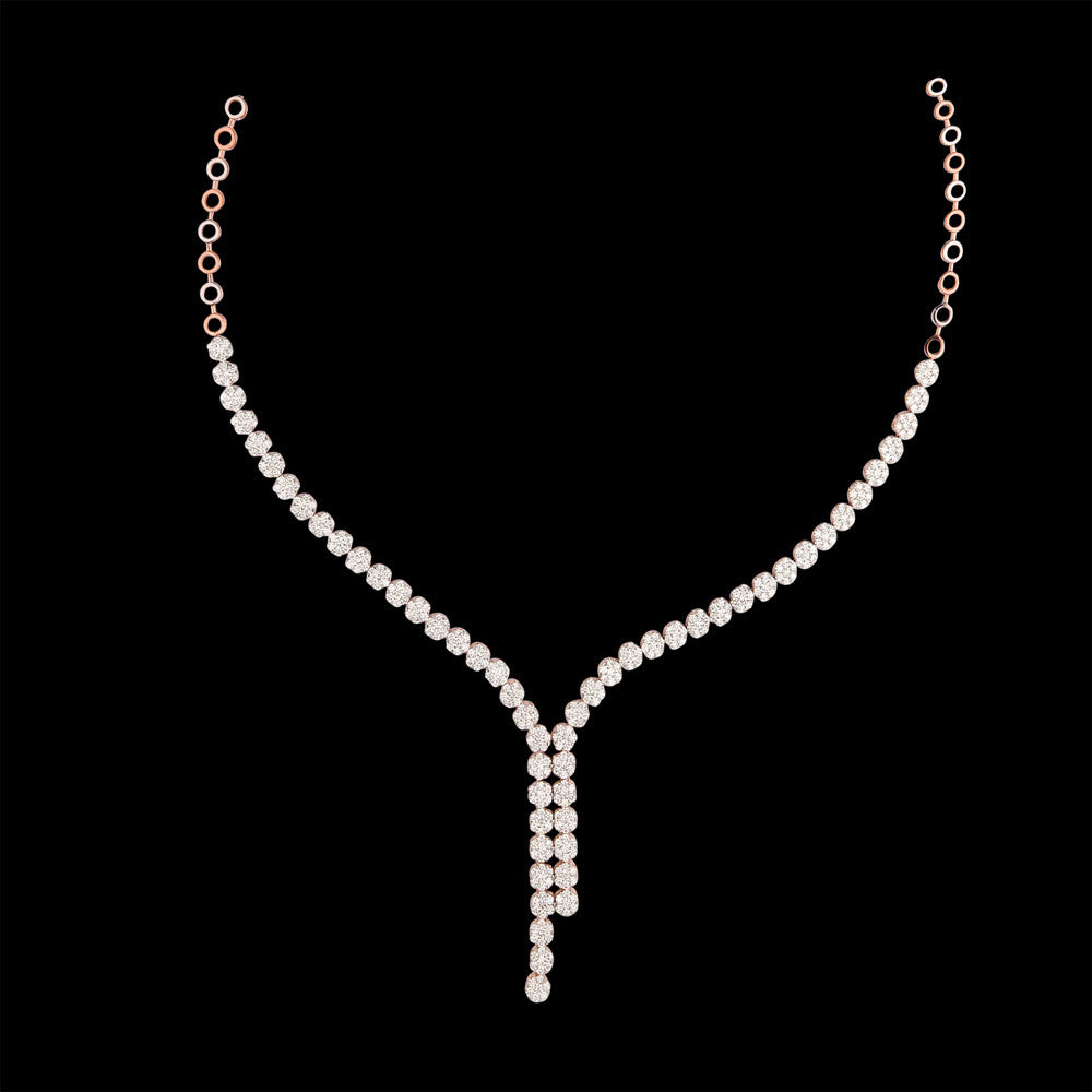 14K Rose Gold Diamond Necklace - 5.672ct VVS-VS-GH