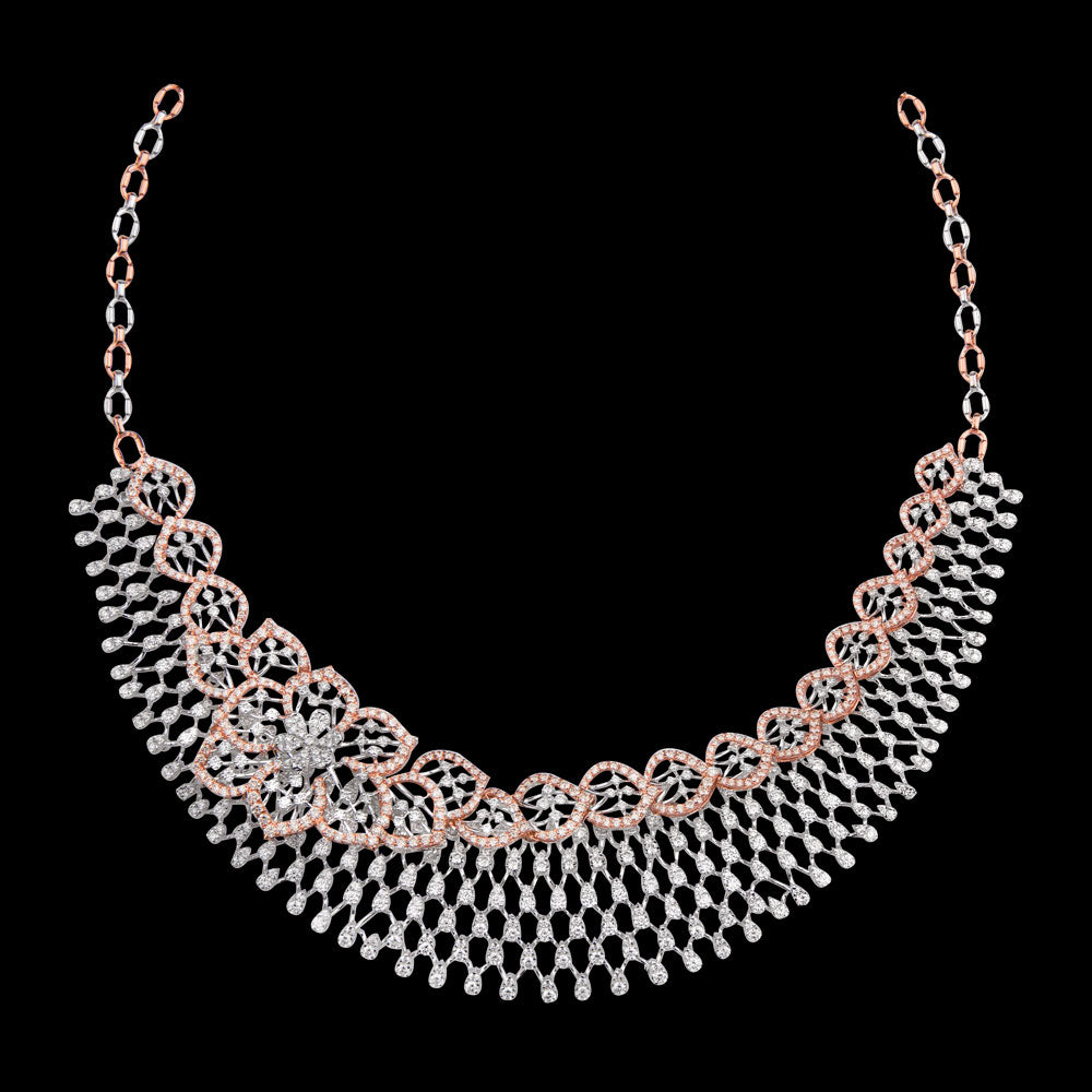14K Rose Gold Diamond Necklace - 14.022ct VVS-VS-GH