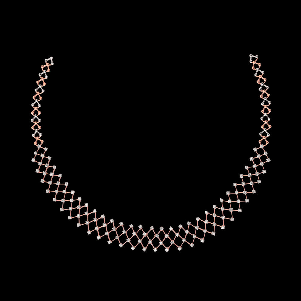 14K Rose Gold Diamond Necklace - 2.414ct VS-SI-GH