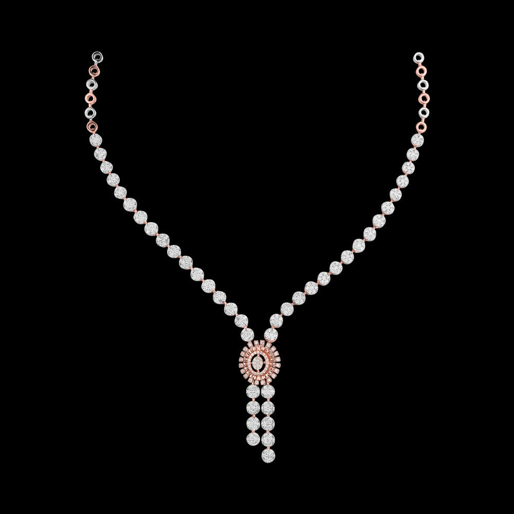 18K Rose Gold Diamond Necklace - 5.37ct VVS-VS-HI