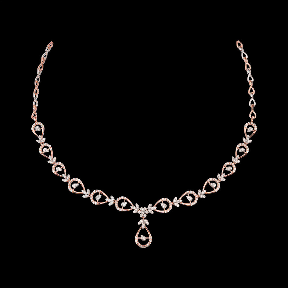 14K Rose Gold Diamond Necklace - 2.19ct VVS-VS-GH