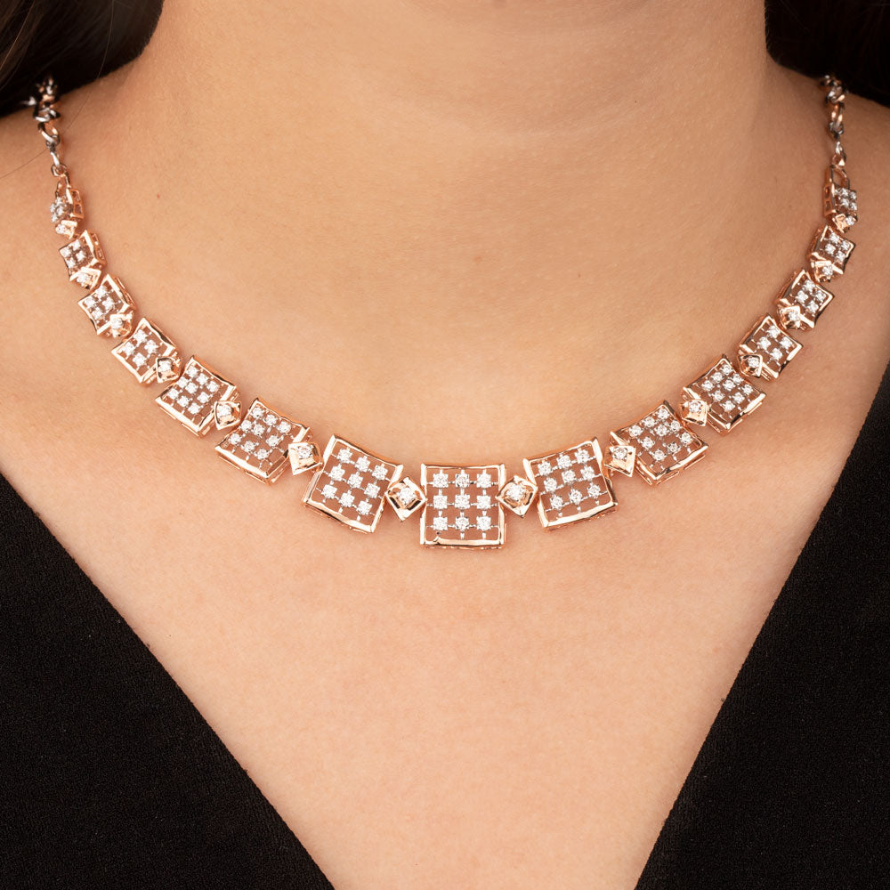 14K Rose Gold Diamond Necklace - 2.35ct VVS-VS-GH