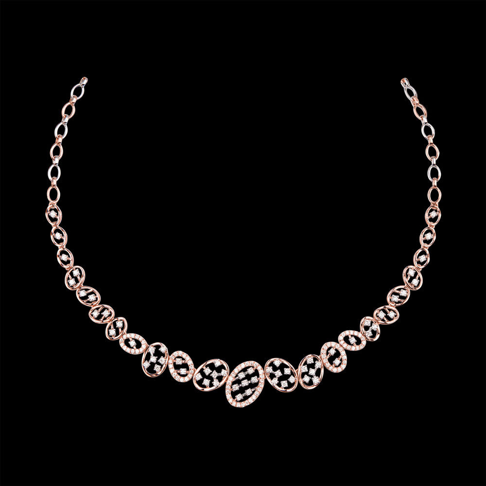 18K Rose Gold Diamond Necklace - 2.042ct VS-SI-HI