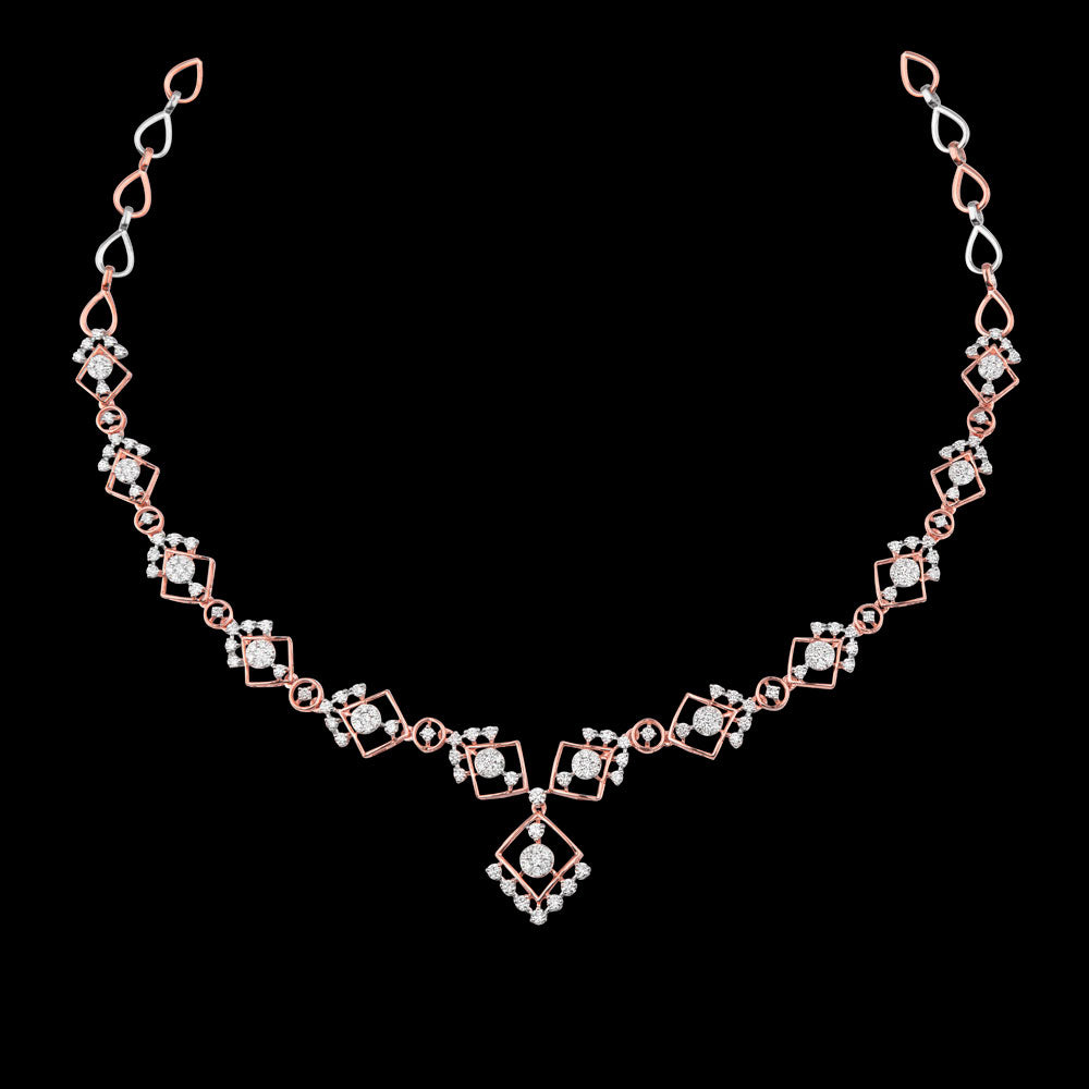 18K Rose Gold Diamond Necklace - 2.633ct VVS-VS-GH