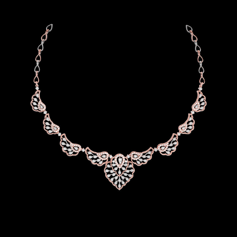 18K Rose Gold Diamond Necklace - 2.28ct VVS-VS-GH