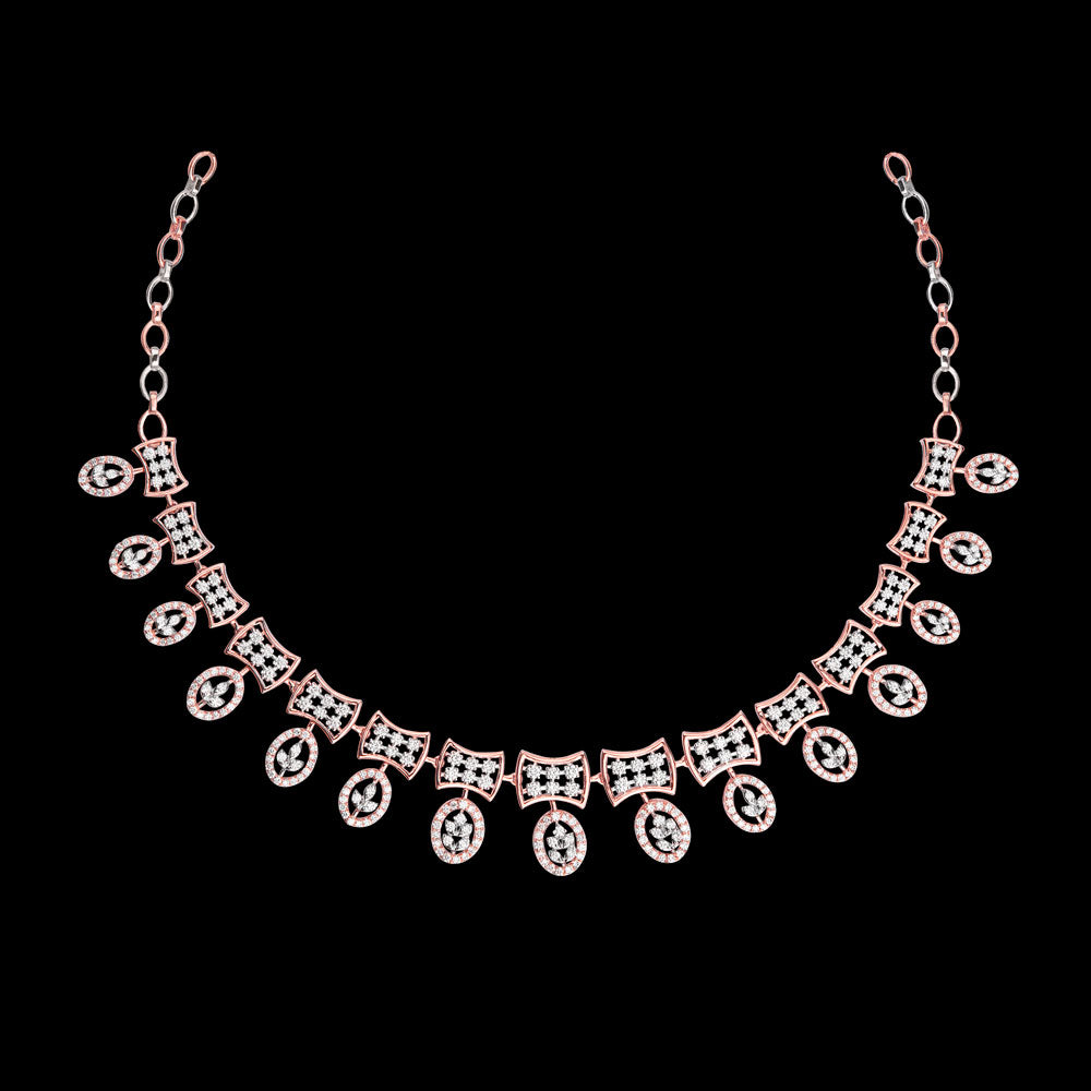 14K Rose Gold Diamond Necklace - 4.51ct VVS-VS-GH