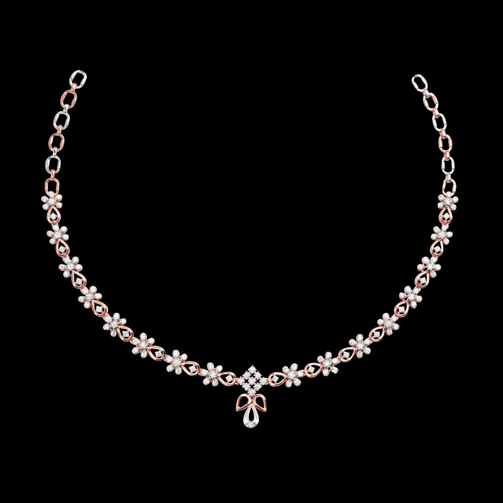 18K Rose Gold Diamond Necklace - 2.453ct VVS-VS-GH
