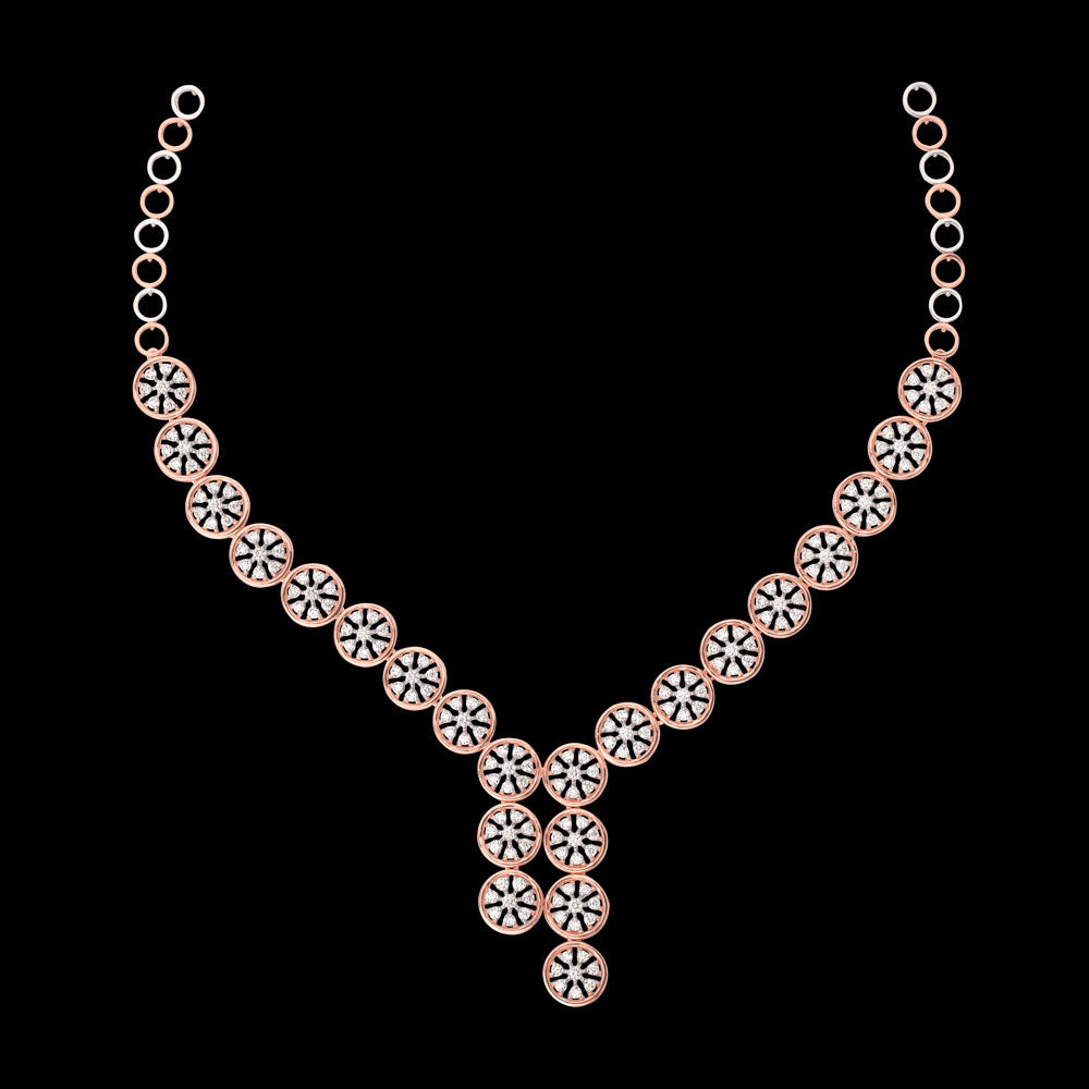 18K Rose Gold Diamond Necklace - 4.434ct VVS-VS-HIJ