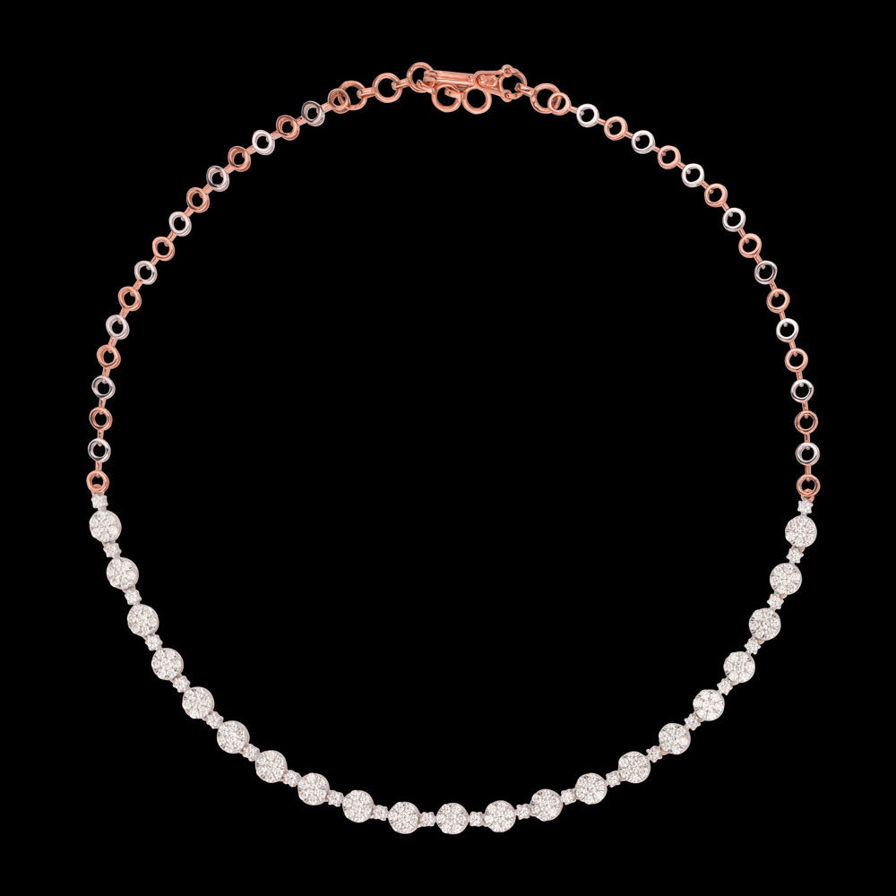18K Rose Gold Diamond Necklace - 3.862ct VVS-VS-HI