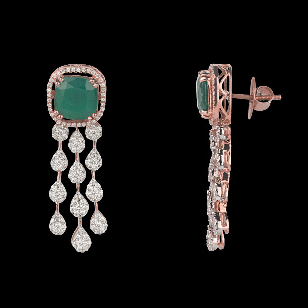 14K Rose Gold Diamond Jewellery - 1.74ct VVS-VS-GH with Colour Stones