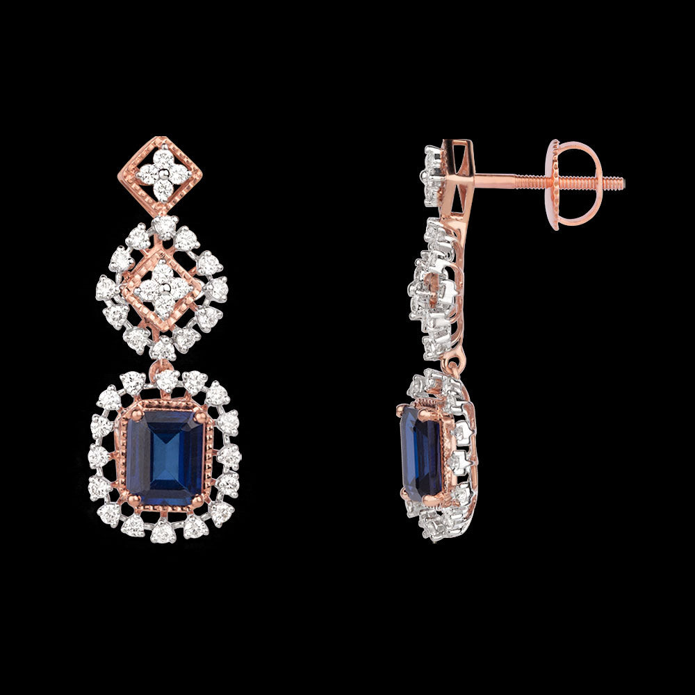 14K Rose Gold Diamond Jewellery - 1.29ct VVS-VS-GH with Colour Stones