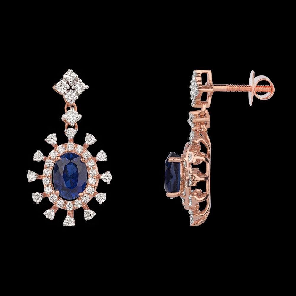 18K Rose Gold Diamond Jewellery - 0.68ct VVS-VS-EF with Colour Stones