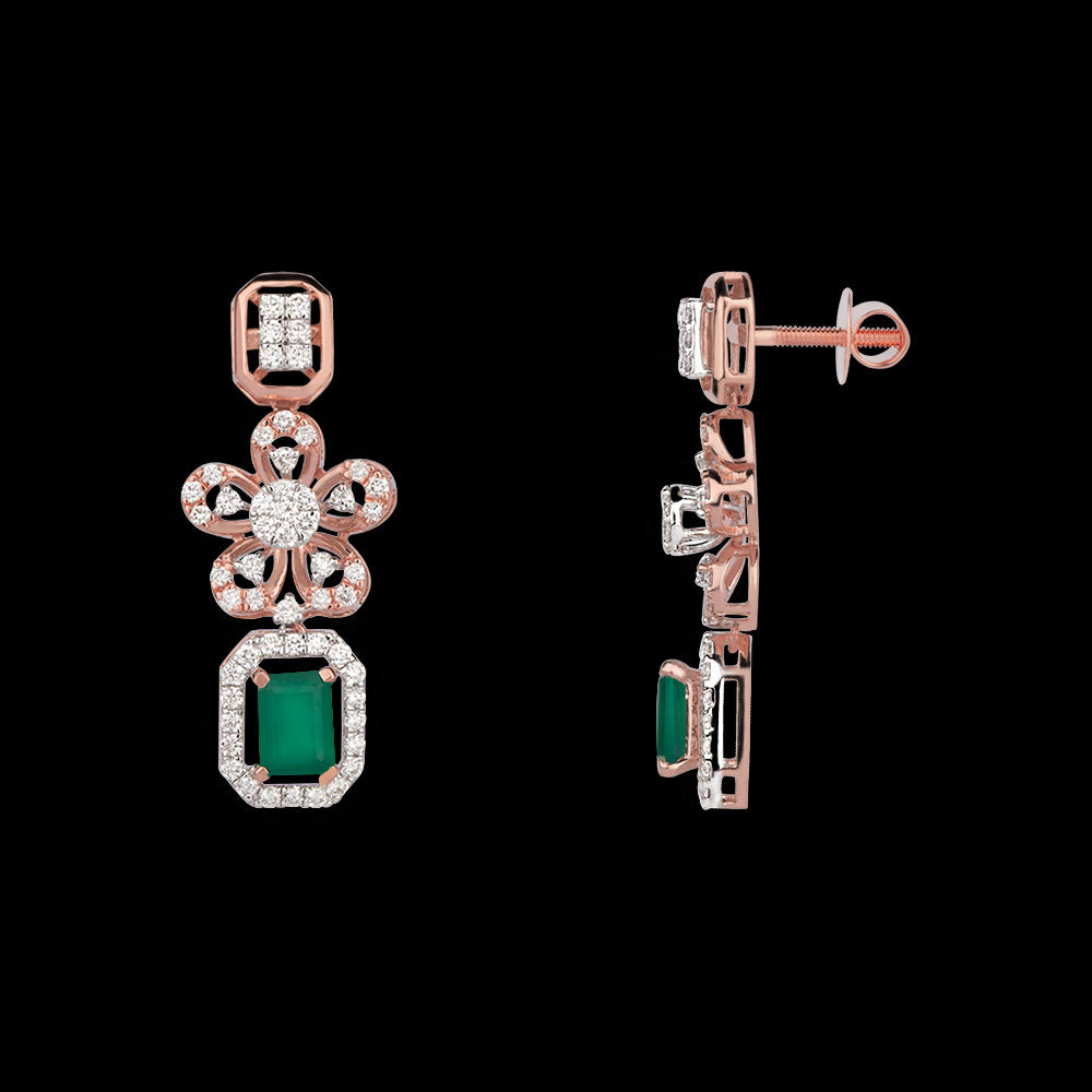 14K Rose Gold Diamond Jewellery - 1.61ct VVS-VS-GH with Colour Stones