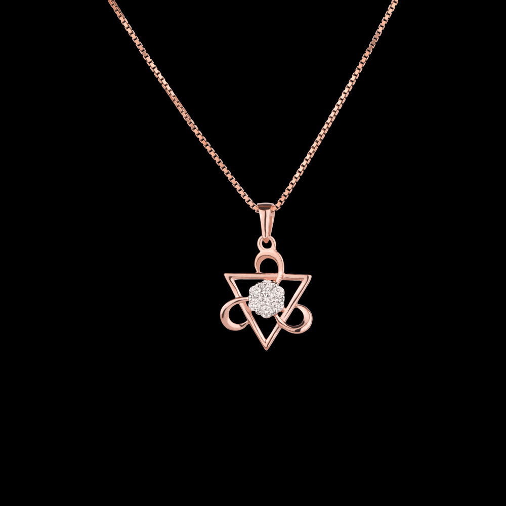 14K Rose Gold Diamond Pendant - 0.2ct VVS-VS-GH