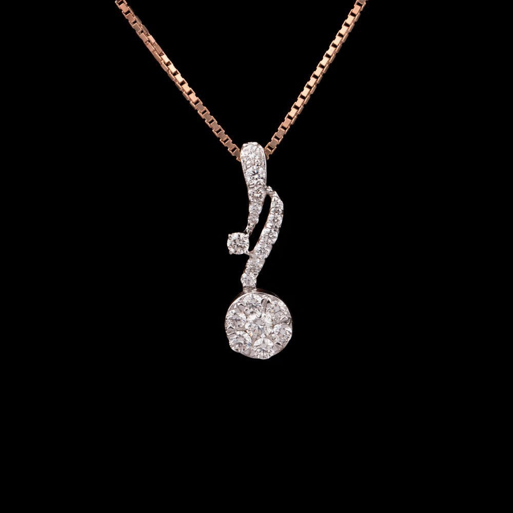 14K Rose Gold Diamond Pendant - 0.38ct VVS-VS-GH