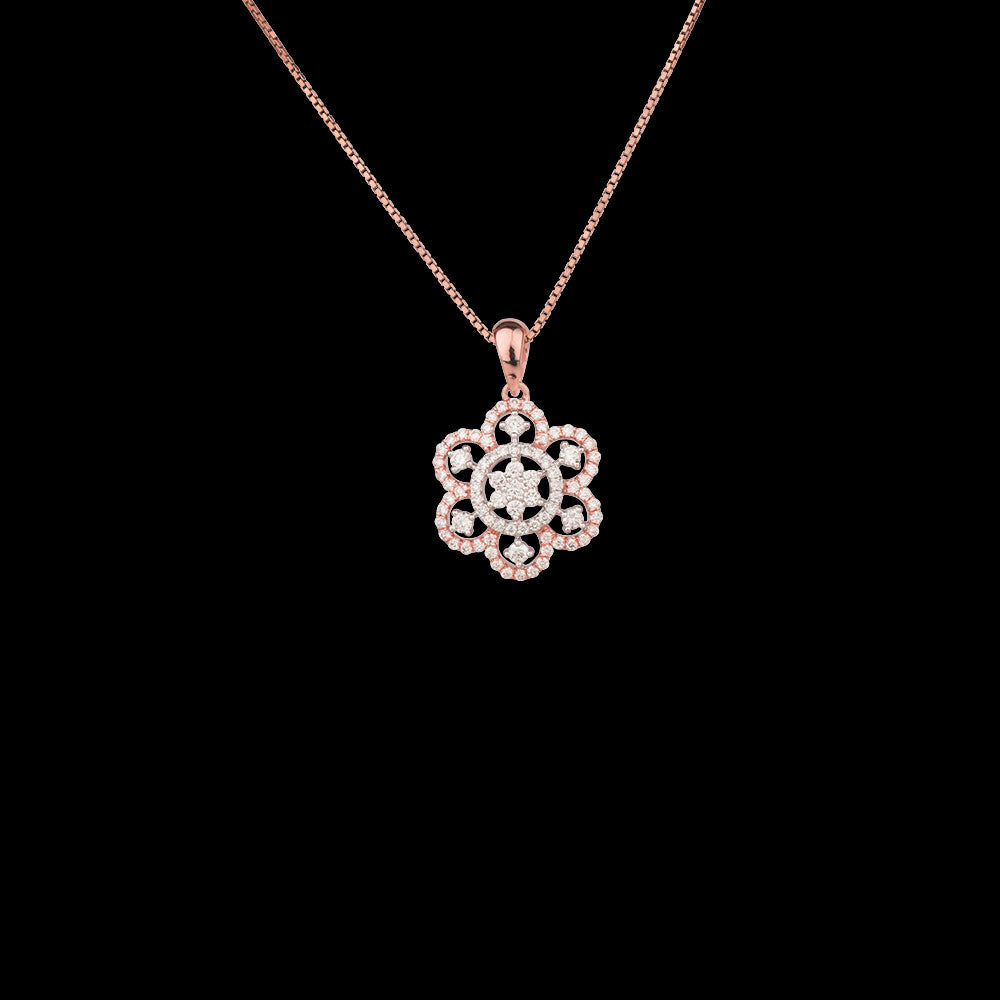 18K Rose Gold Diamond Pendant - 0.88ct SI-GH