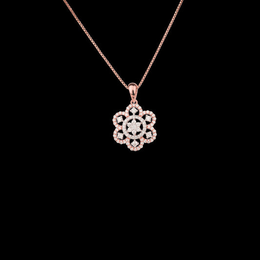 18K Rose Gold Diamond Pendant - 0.88ct SI-GH