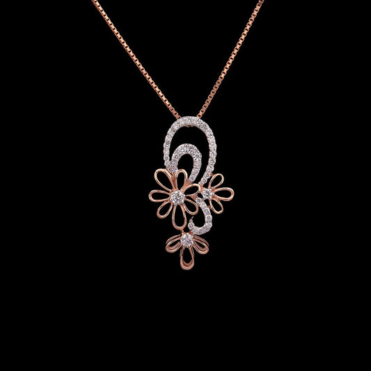 14K Rose Gold Diamond Pendant - 0.45ct VVS-VS-GH