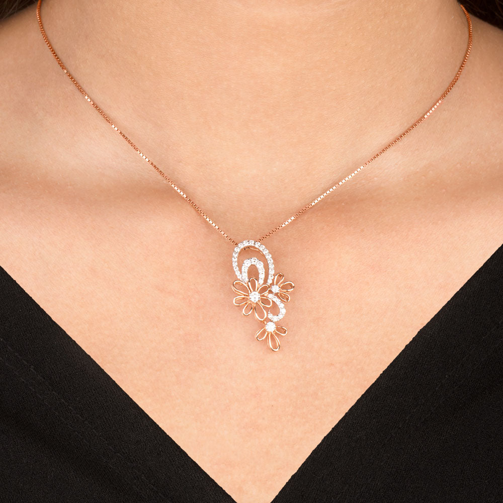 14K Rose Gold Diamond Pendant - 0.45ct VVS-VS-GH