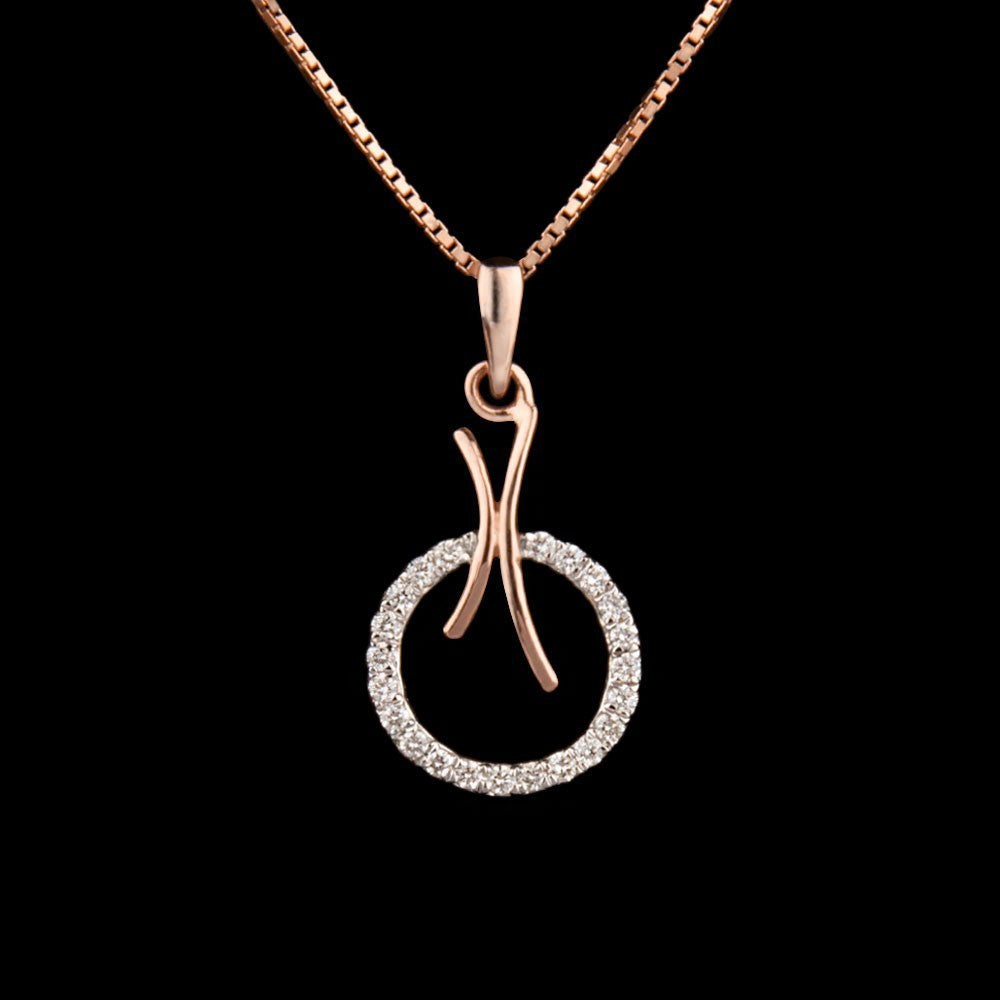 14K Rose Gold Diamond Pendant - 0.23ct VVS-VS-GH