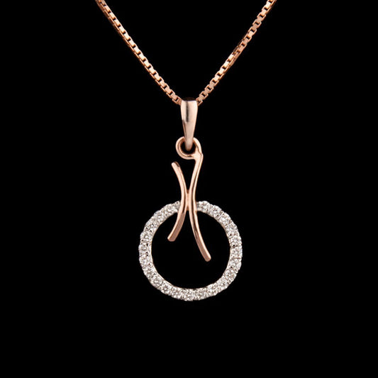 14K Rose Gold Diamond Pendant - 0.23ct VVS-VS-GH