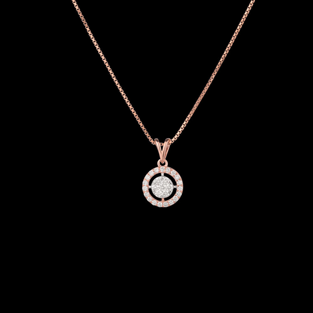 18K Rose Gold Diamond Pendant - 0.42ct VVS-VS-GH