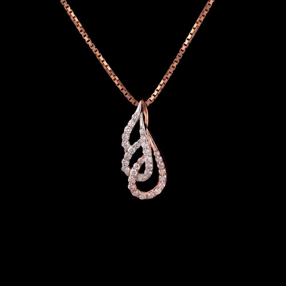 14K Rose Gold Diamond Pendant - 0.24ct VVS-VS-GH