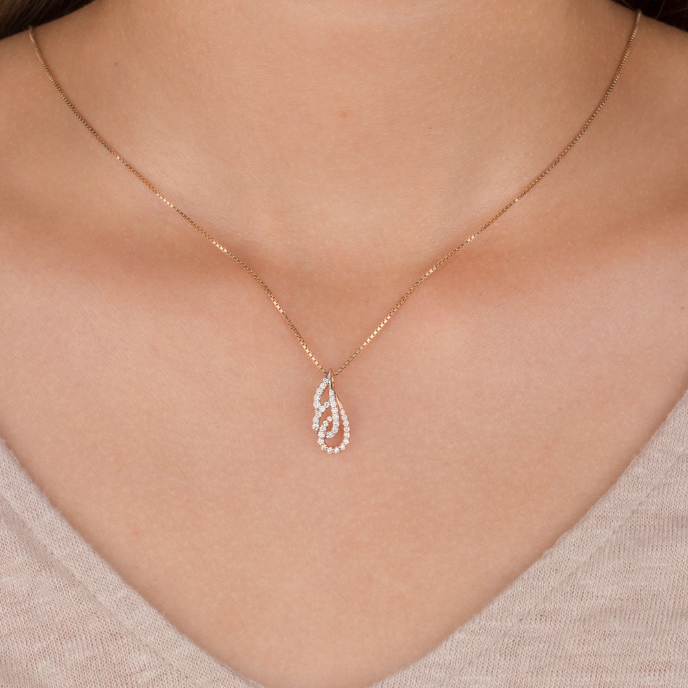 14K Rose Gold Diamond Pendant - 0.24ct VVS-VS-GH