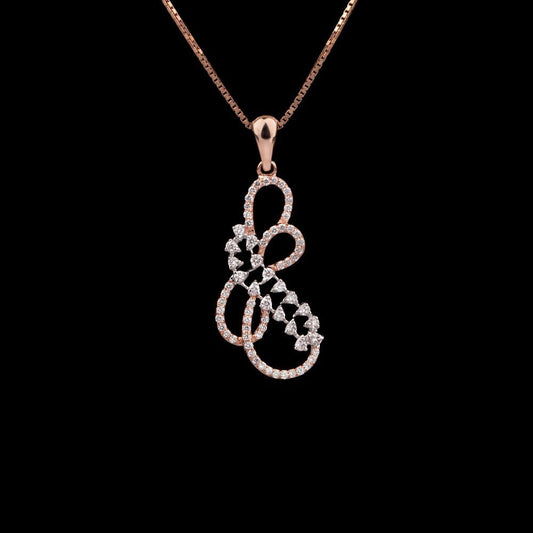 14K Rose Gold Diamond Pendant - 0.47ct VVS-VS-GH