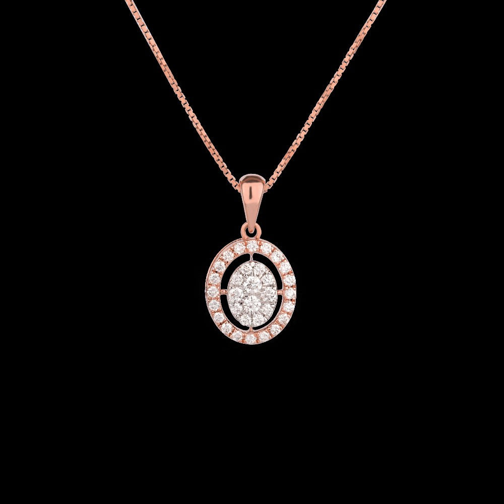 14K Rose Gold Diamond Pendant - 0.62ct VVS-VS-GH