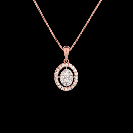 14K Rose Gold Diamond Pendant - 0.62ct VVS-VS-GH