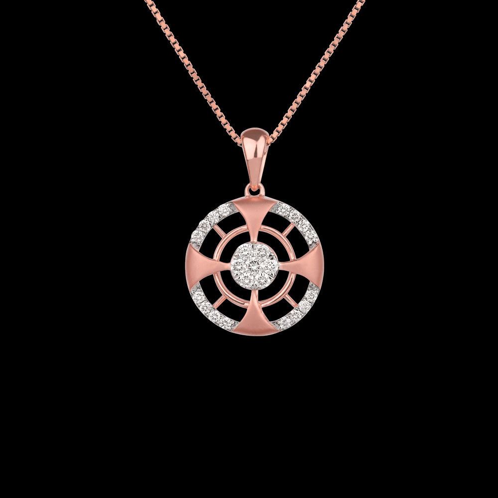 14K Rose Gold Diamond Pendant - 0.44ct VVS-VS-GH
