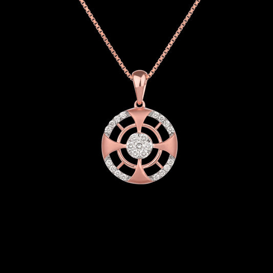14K Rose Gold Diamond Pendant - 0.44ct VVS-VS-GH
