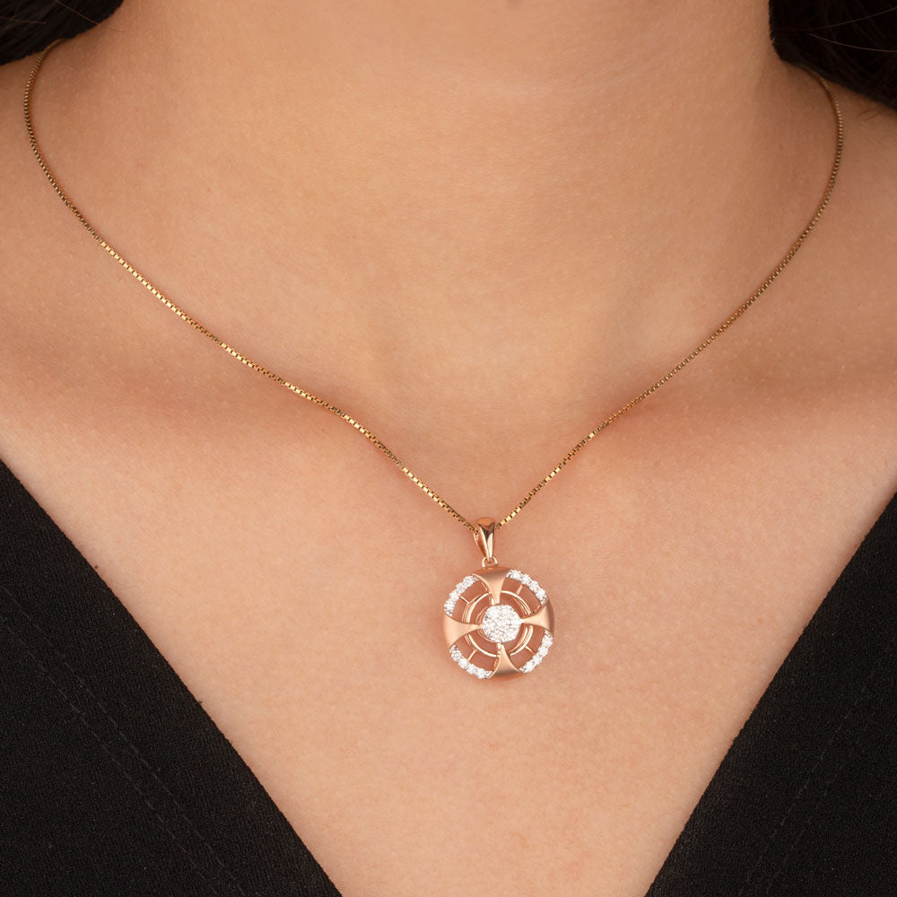 14K Rose Gold Diamond Pendant - 0.44ct VVS-VS-GH