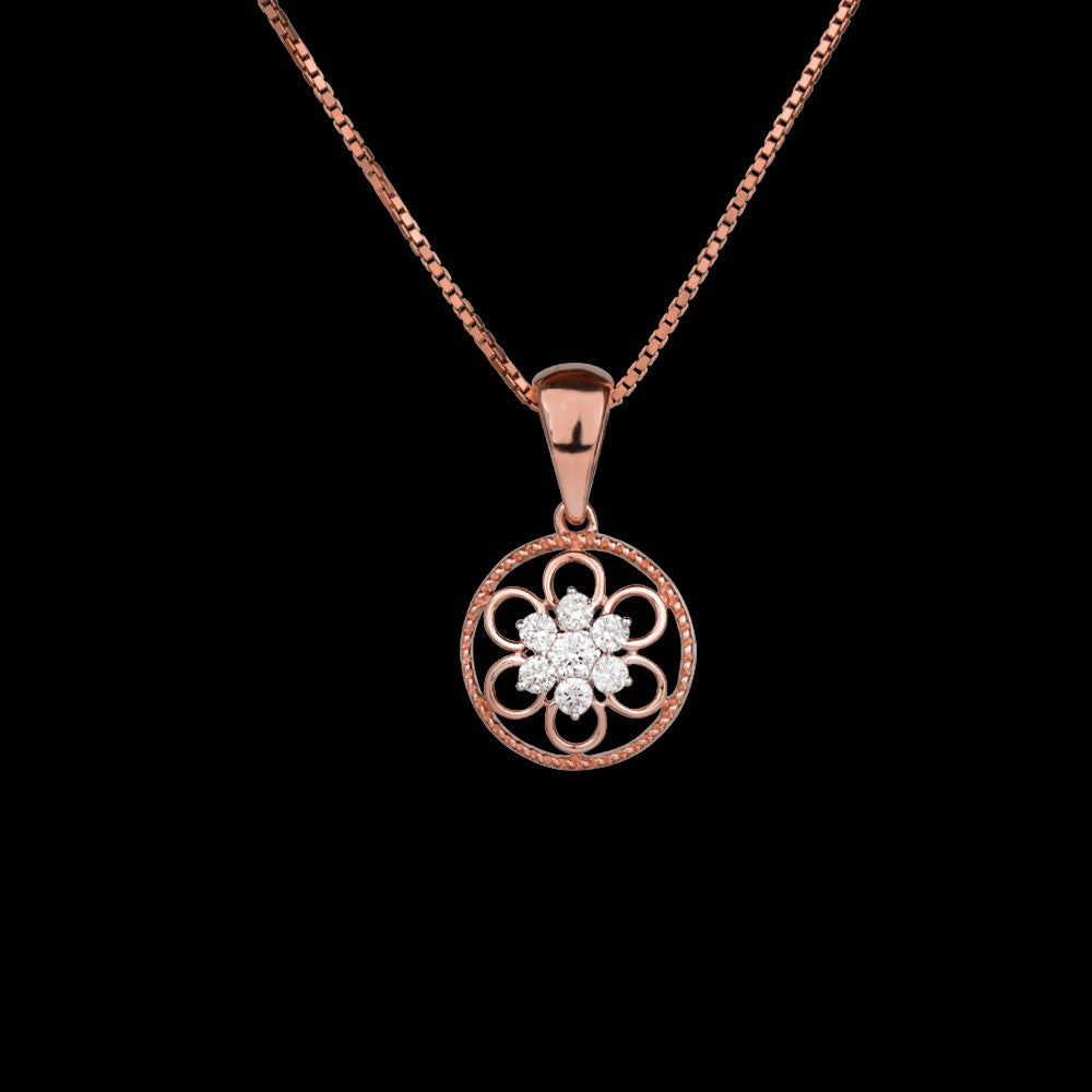 14K Rose Gold Diamond Pendant - 0.23ct VVS-VS-GH