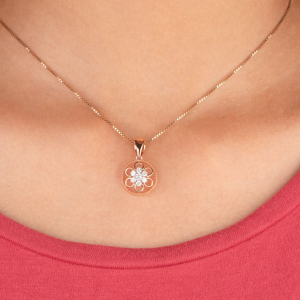 14K Rose Gold Diamond Pendant - 0.23ct VVS-VS-GH