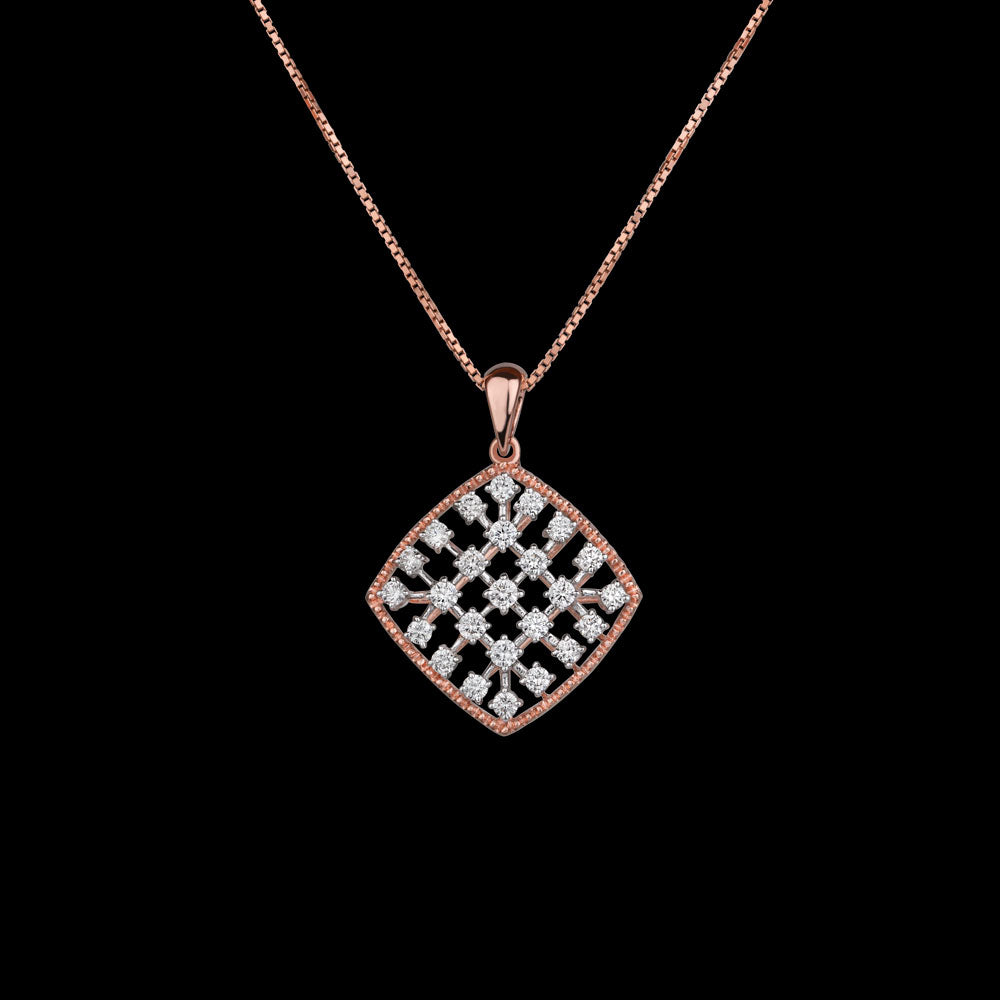 14K Rose Gold Diamond Pendant - 0.99ct VS-GH