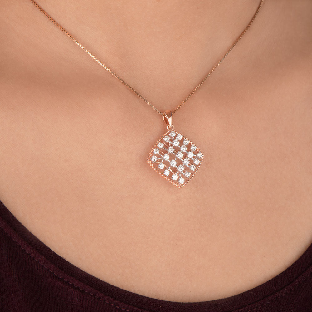 14K Rose Gold Diamond Pendant - 0.99ct VS-GH